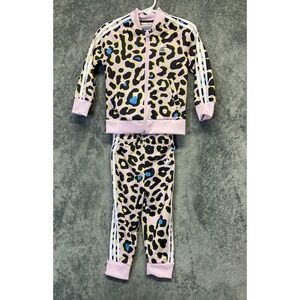 Adidas Track Suit Pink leopard Print Toddler Girls Size 2T